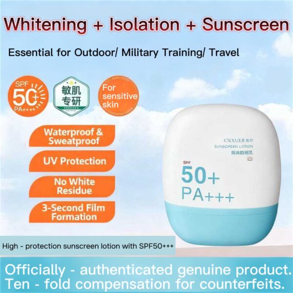 Kangxue Blue Fatty (Nickname for the product) Sunscreen Lotion SPF50+ – Whitening, with Makeup Base, UV Protection, Water-Resistant, Sweat-Resistant, Prevents Tanning, For Students