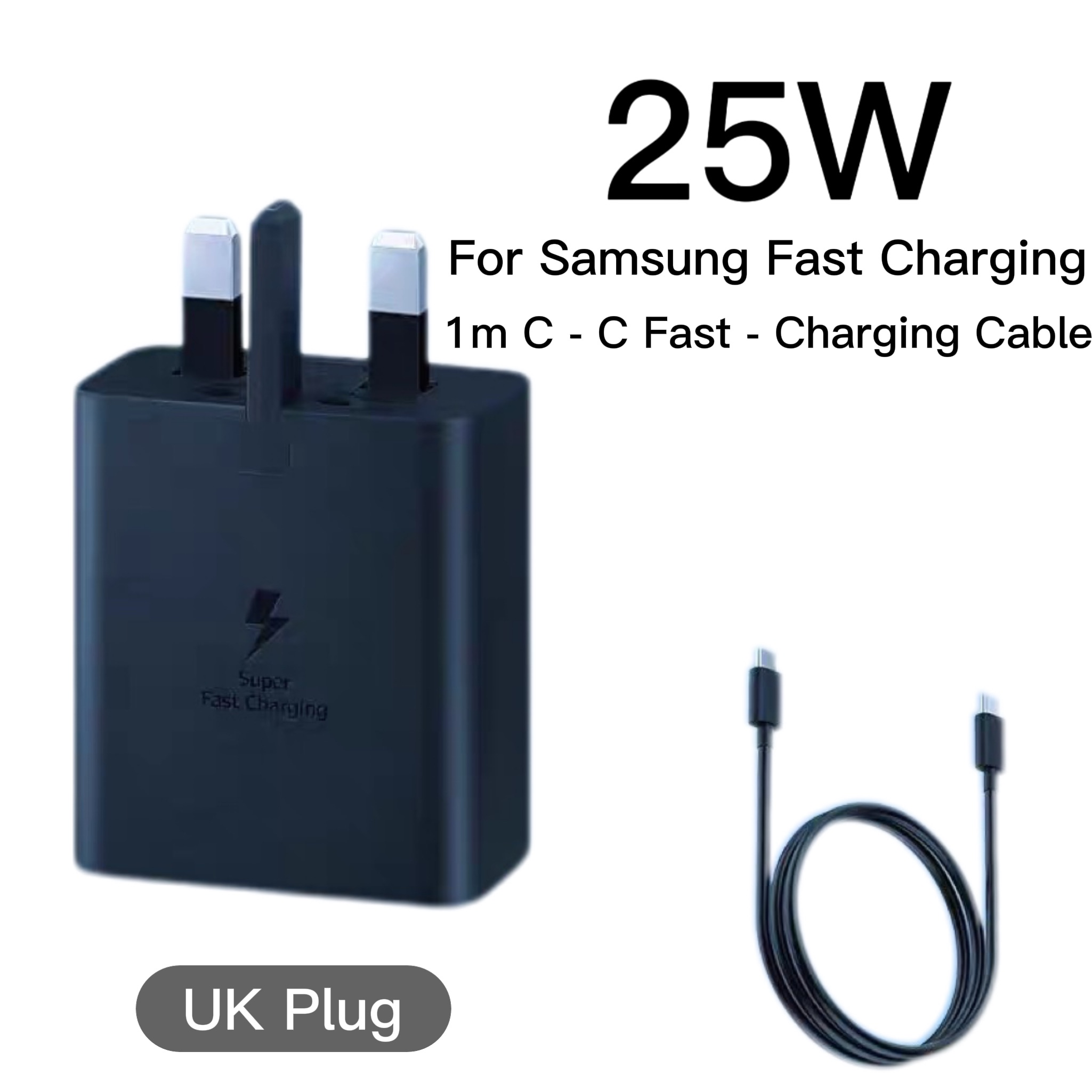 主图 Samsung 25W TA800 Charger Kit (UK Plug) - Specification Label Template - Ảnh 1