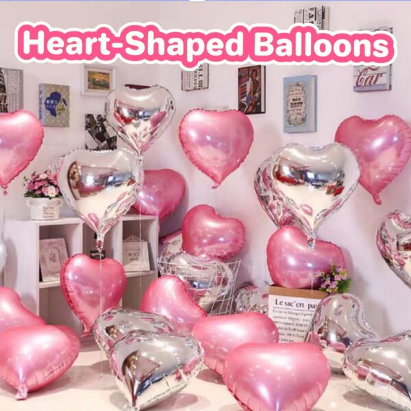 Romantic Floatable Heart-Shaped Foil Balloons – Ideal for Proposal, Engagement Party, Wedding Room & Birthday Surprise Decor